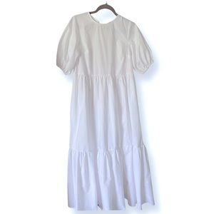 ASOS white maxi puff sleeve dress